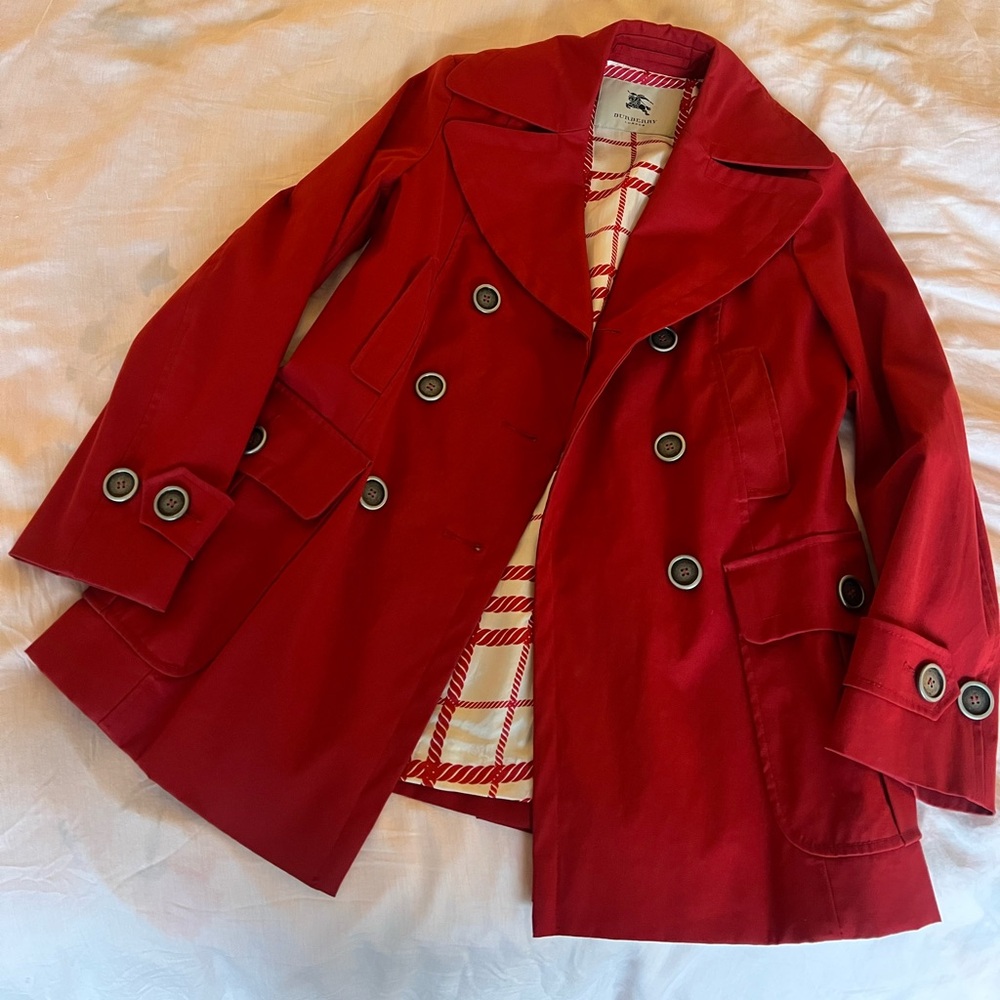 Burberry Adrienne Double-Breasted Red Trench Coat Spring 2007